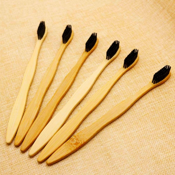 NIB Bamboo environmentally sound manual toothbrush pack of 5 - Picture 3 of 5